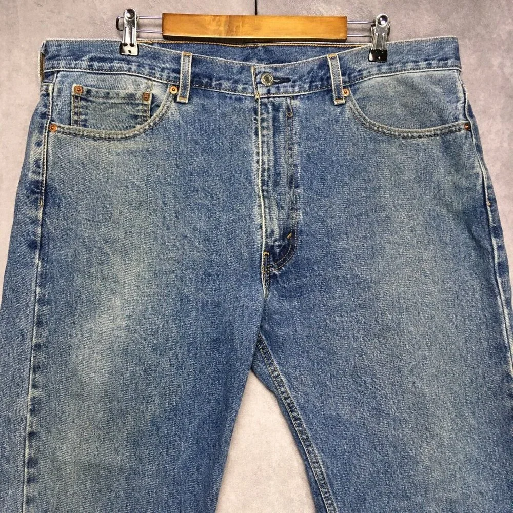 Levis‎ Mens 505 Regular Fit Blue Jeans size 40x29 Cotton Denim Pants Zipper Fly